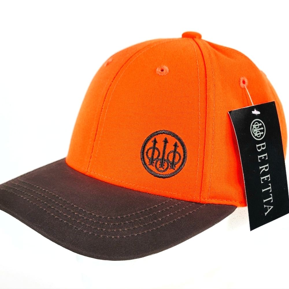 Beretta Trident Upland Hat Tobacco & Blaze Orange ~ Adjustable Size